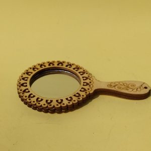 কাঠের হাতল আয়না ছোট ( chw-051 )